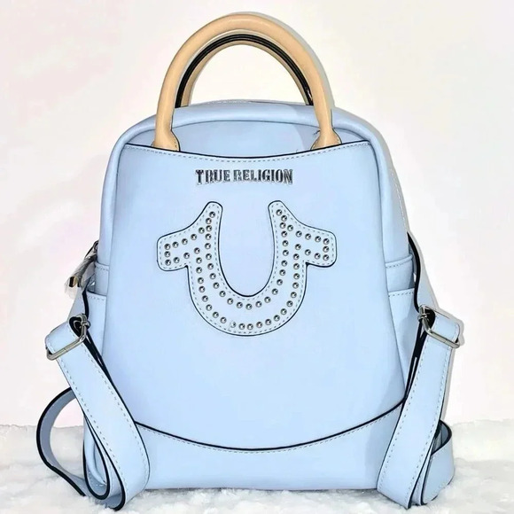True Religion Baby Blue Mini Backpack Bag NWT - Picture 8 of 12